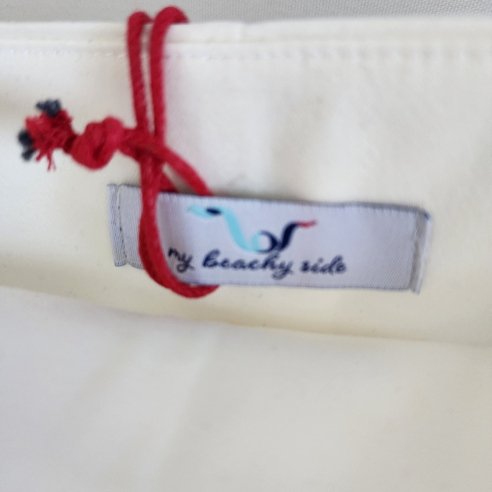 My Beachy Side White Bridgette Gold Piped Shorts Size Large NWT! - Picture 8 of 11